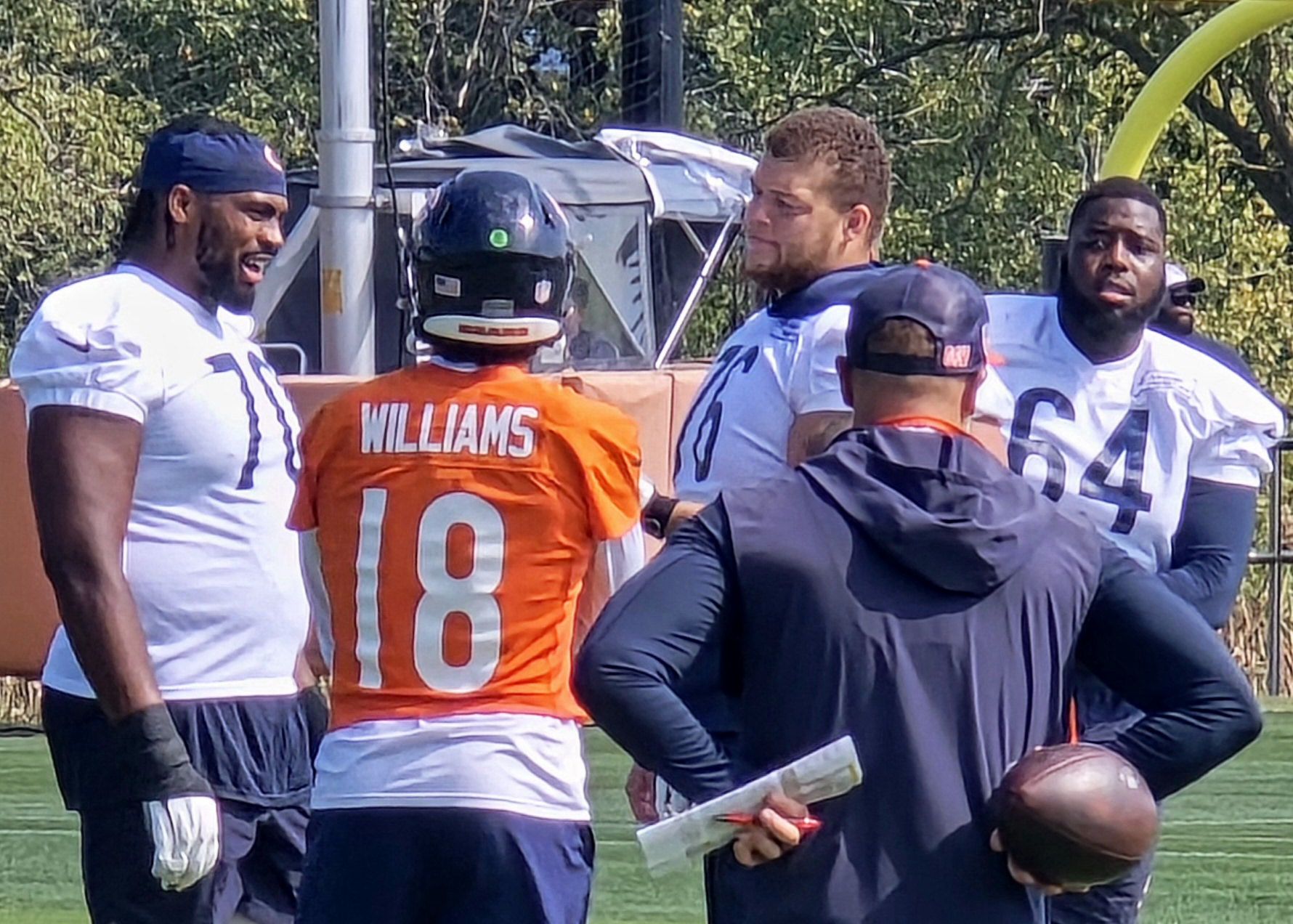 Braxton Jones, Caleb Williams, Teven Jenkins, Nate Davis, Chicago Bears